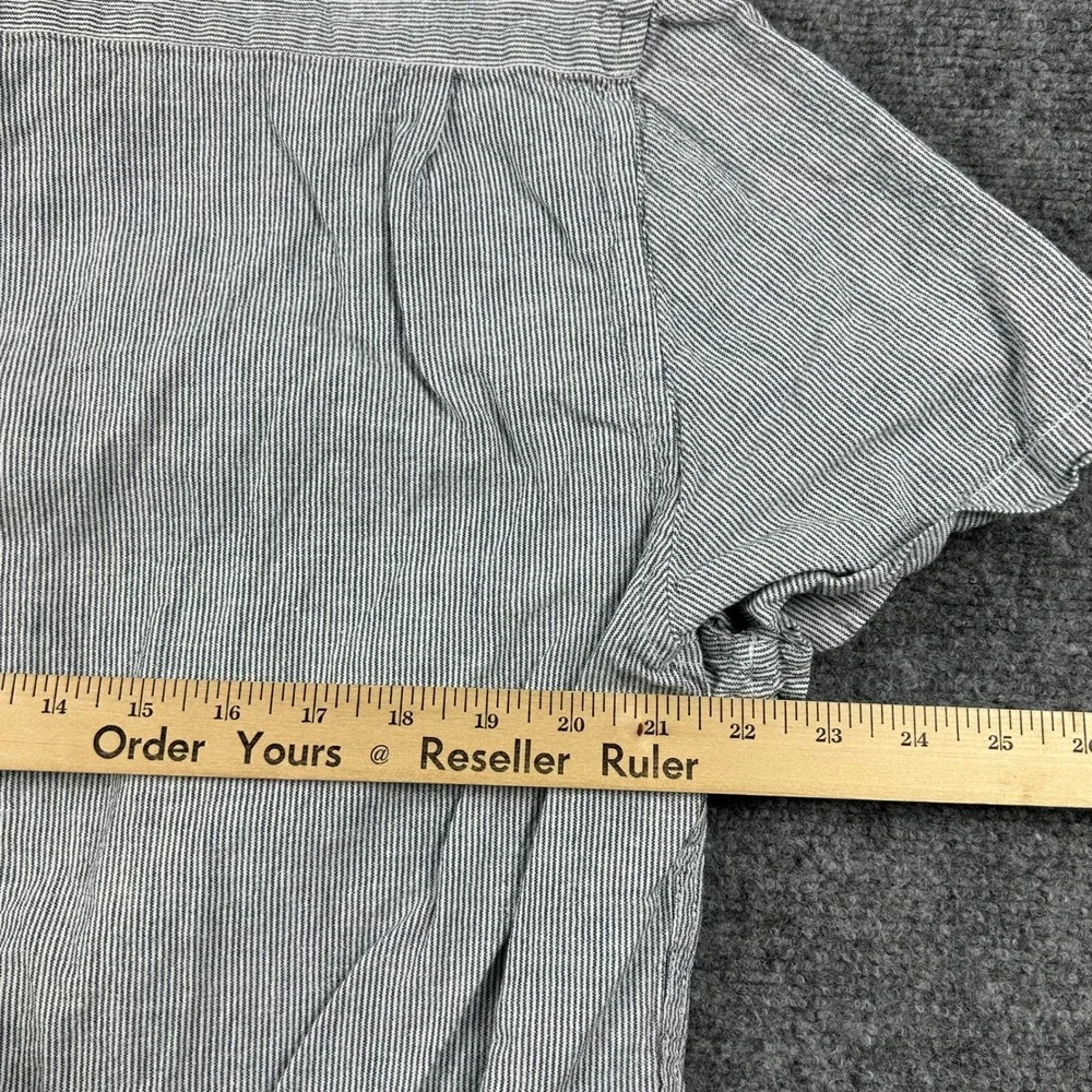 Flint and Tinder Shirt Mens XL Blue White Stripe Short Sleeve Classic Fit Pocket - Picture 3 of 6